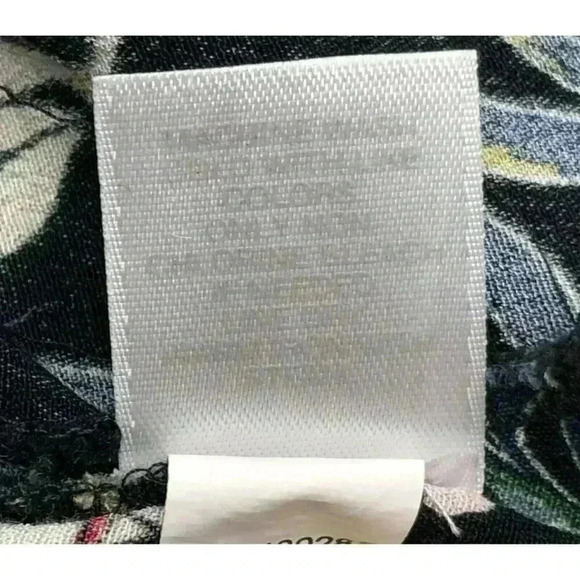 J Jill Tunic sz L Scoop Neck 3/4 Raglan Sleeve Flowy Floral Fairy Grunge Black - Picture 7 of 8